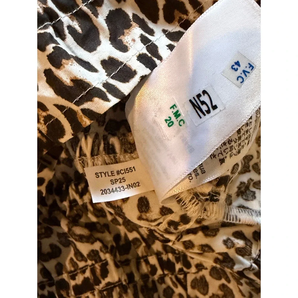 NWT J.Crew | 2025 Hyacinth Top Leopard Cotton Poplin Small Animal Print‎ CI551